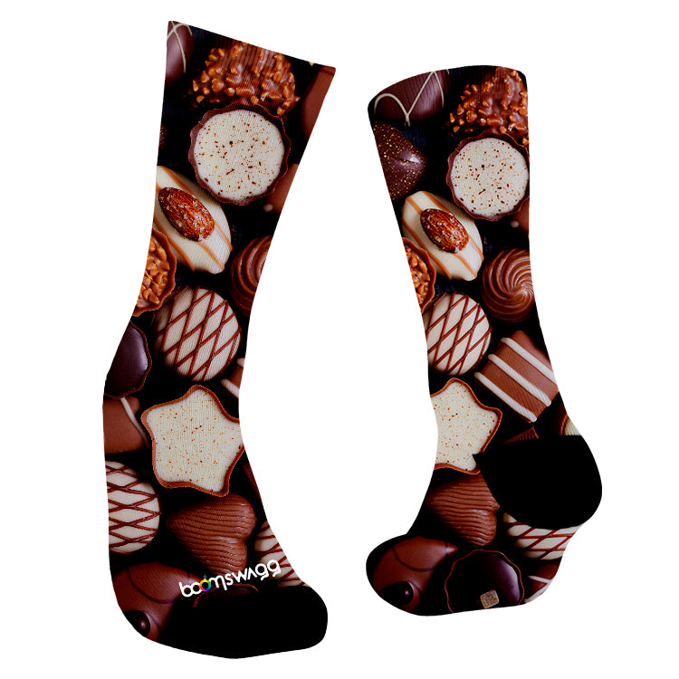 Meias divertidas casual chocolate