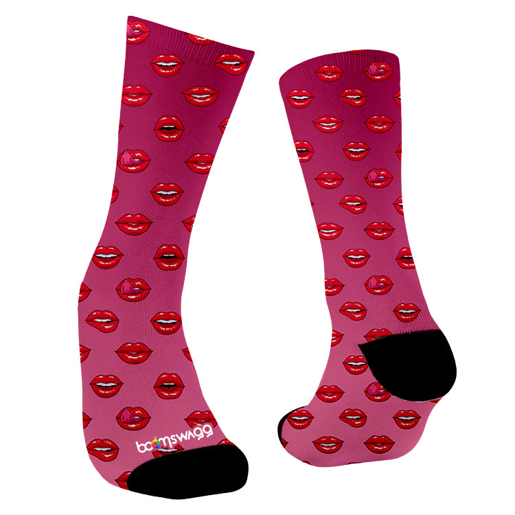 Meias divertidas casual lips