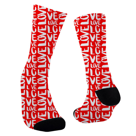 Meias divertidas casual love pattern