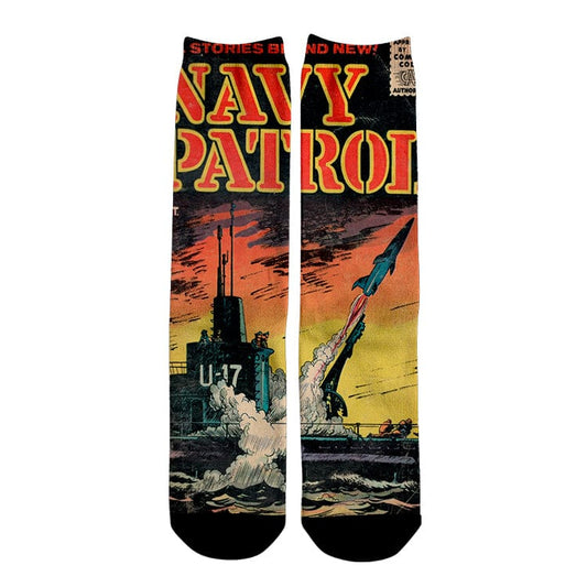 Meias divertidas casual navy patrol