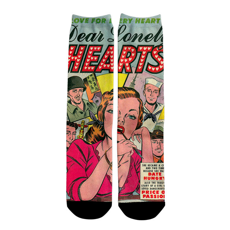 Meias divertidas casual dear lonely hearts