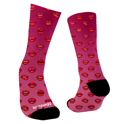 Meias divertidas casual lips