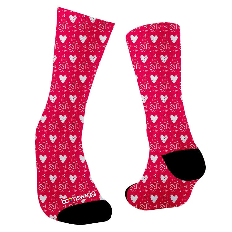 Meias divertidas casual pink love